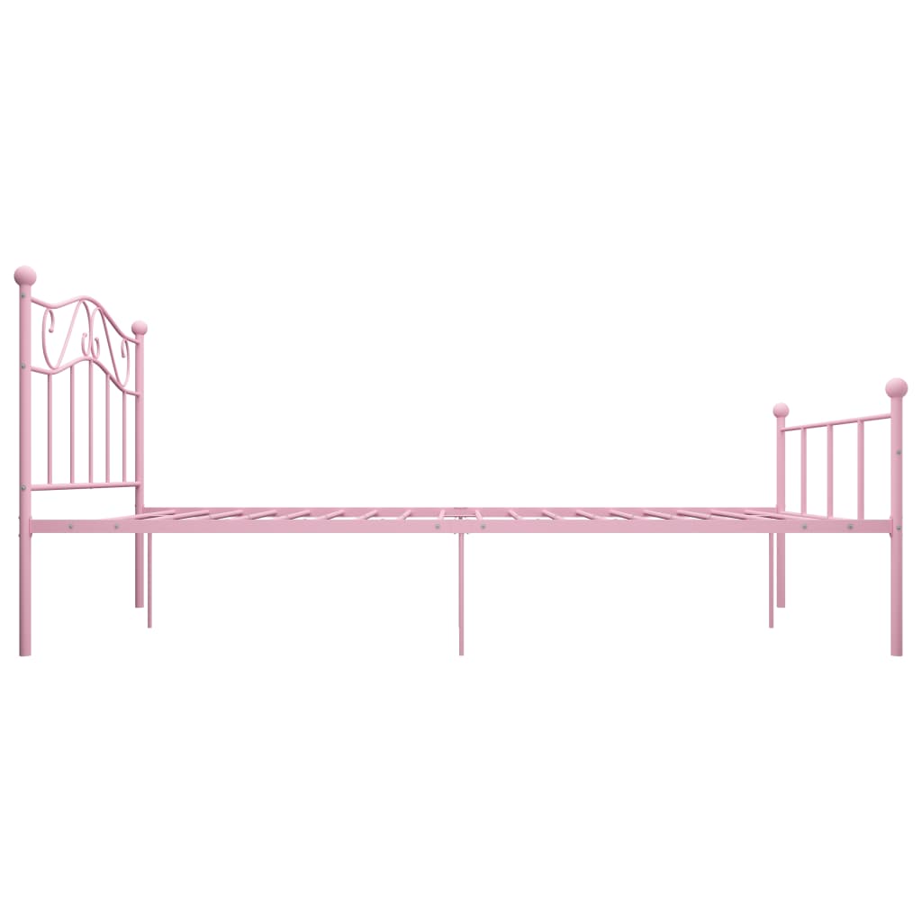Cadre de lit sans matelas rose métal 160x200 cm - XIOS