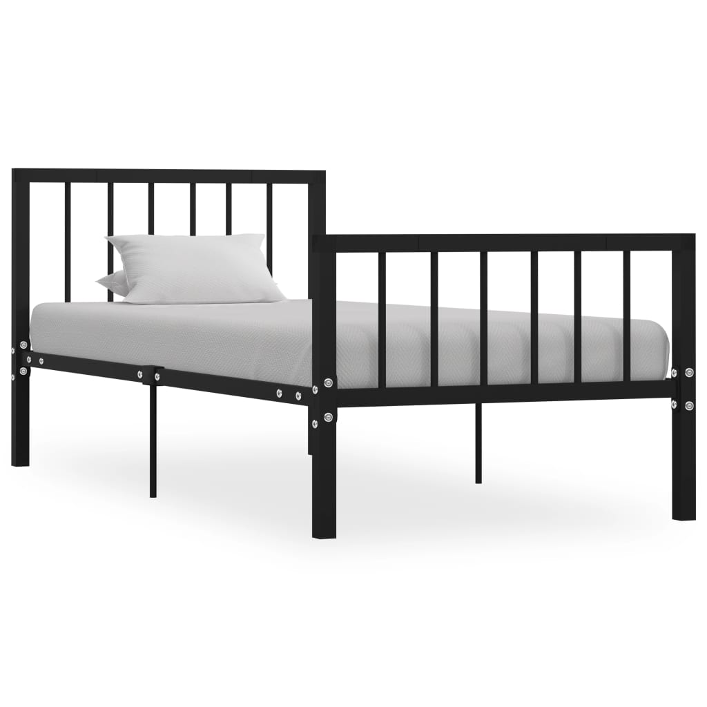 Cadre de lit sans matelas noir métal 100x200 cm - XIOS