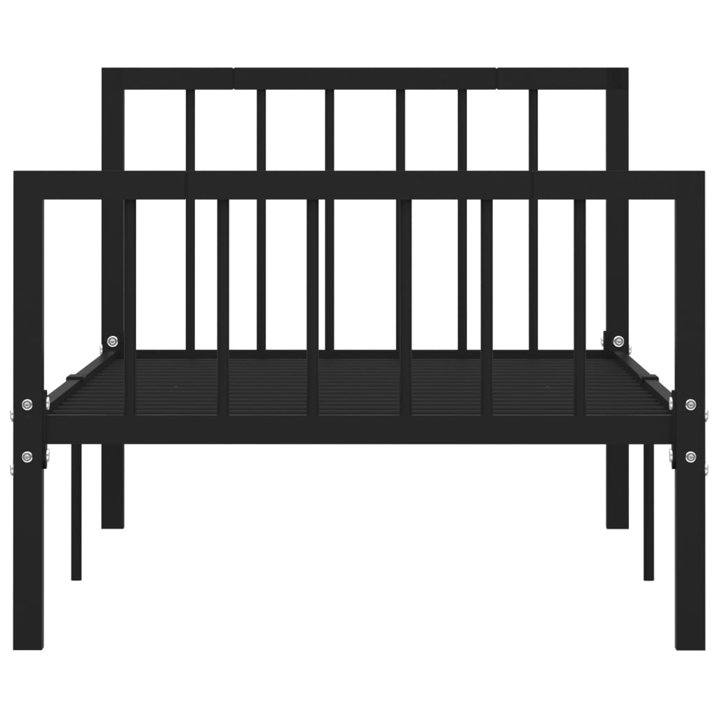 Cadre de lit sans matelas noir métal 100x200 cm - XIOS