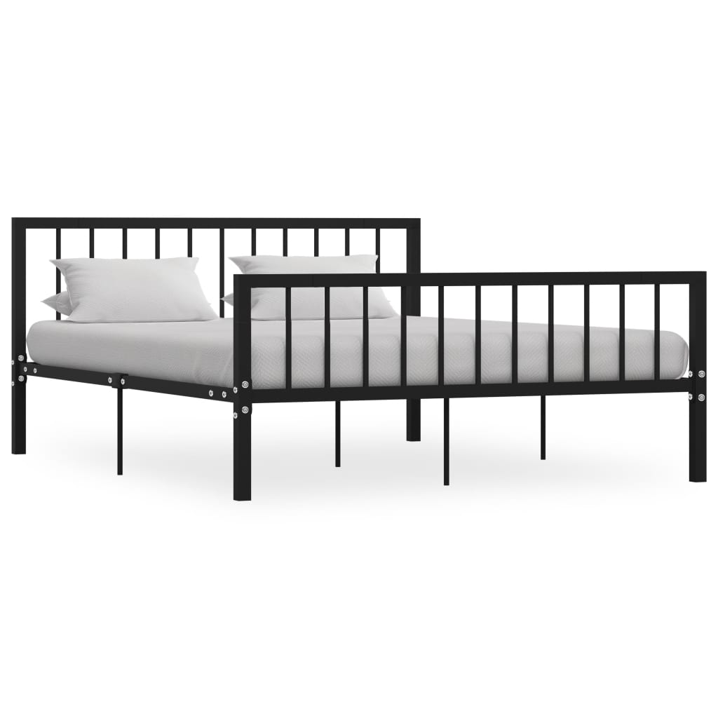 Cadre de lit sans matelas noir métal 160x200 cm - XIOS