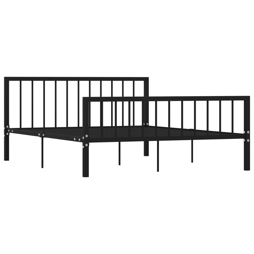 Cadre de lit sans matelas noir métal 160x200 cm - XIOS