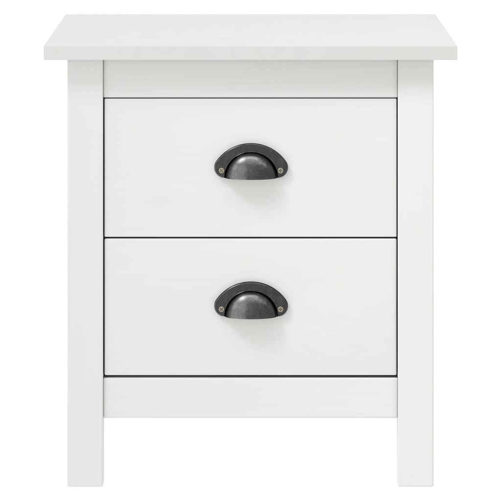 Table de chevet Hill Blanc 46x35x49,5 cm Bois de pin solide - XIOS