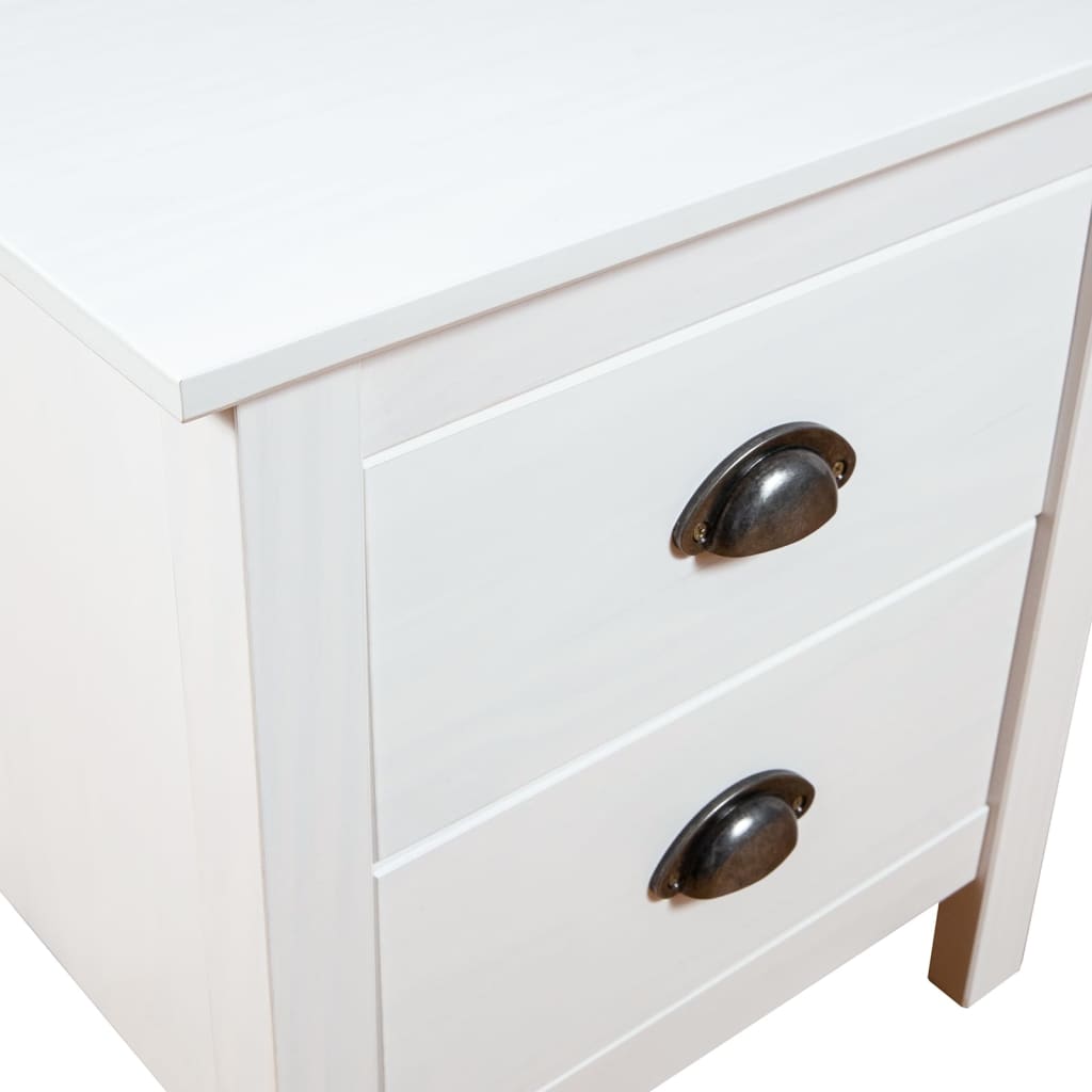 Table de chevet Hill Blanc 46x35x49,5 cm Bois de pin solide - XIOS