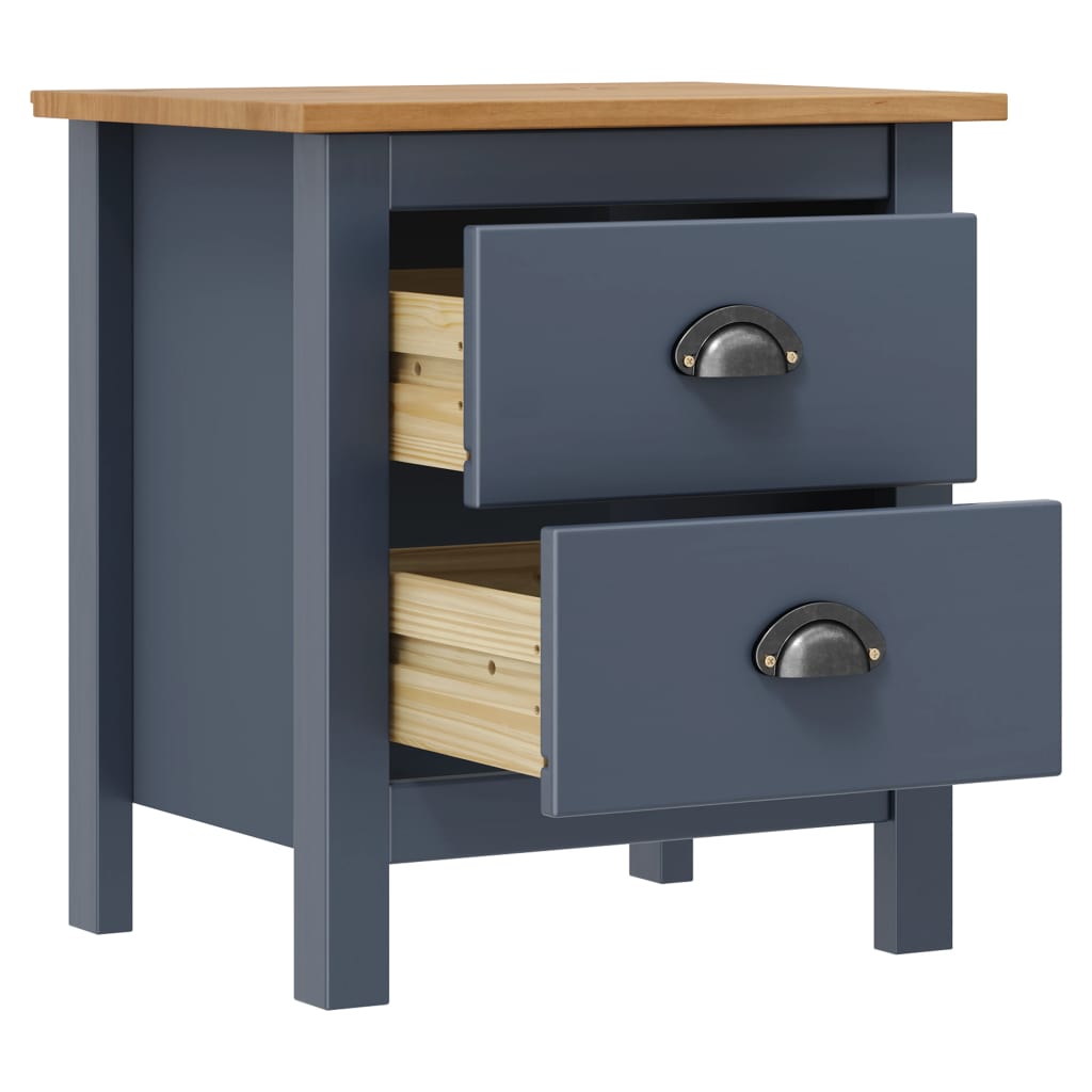 Table de chevet Hill Gris 46x35x49,5 cm Bois de pin solide - XIOS