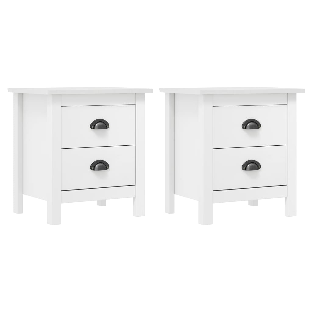 Tables de chevet Hill 2 pcs Blanc 46x35x49,5 cm Bois pin solide - XIOS