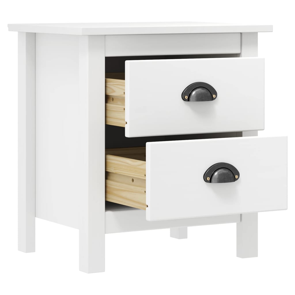 Tables de chevet Hill 2 pcs Blanc 46x35x49,5 cm Bois pin solide - XIOS