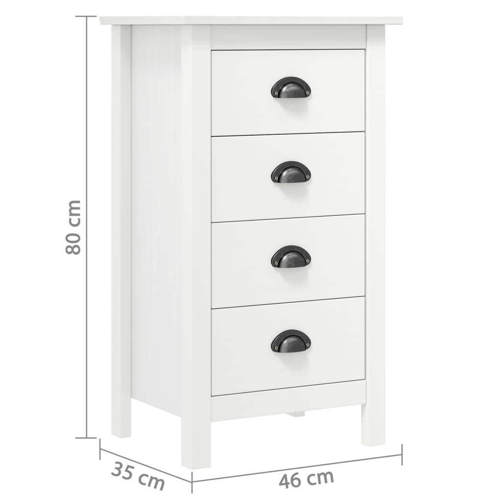 Buffet Hill Blanc 46x35x80 cm Bois de pin solide - XIOS