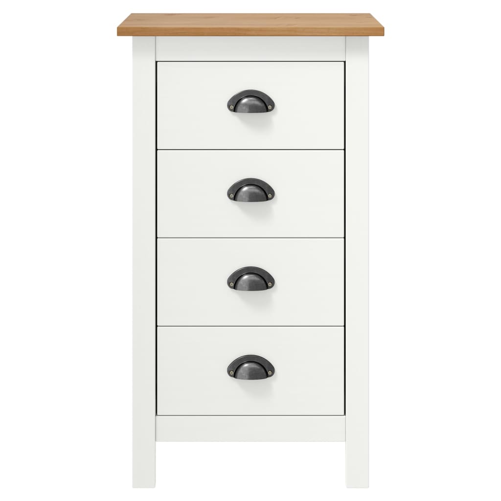 Buffet Hill Blanc 46x35x80 cm Bois de pin solide - XIOS