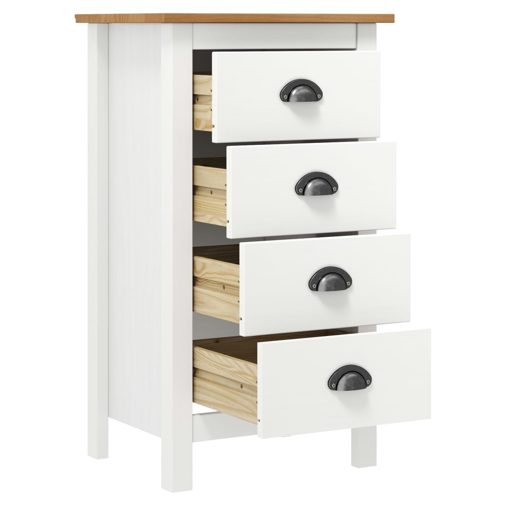 Buffet Hill Blanc 46x35x80 cm Bois de pin solide - XIOS