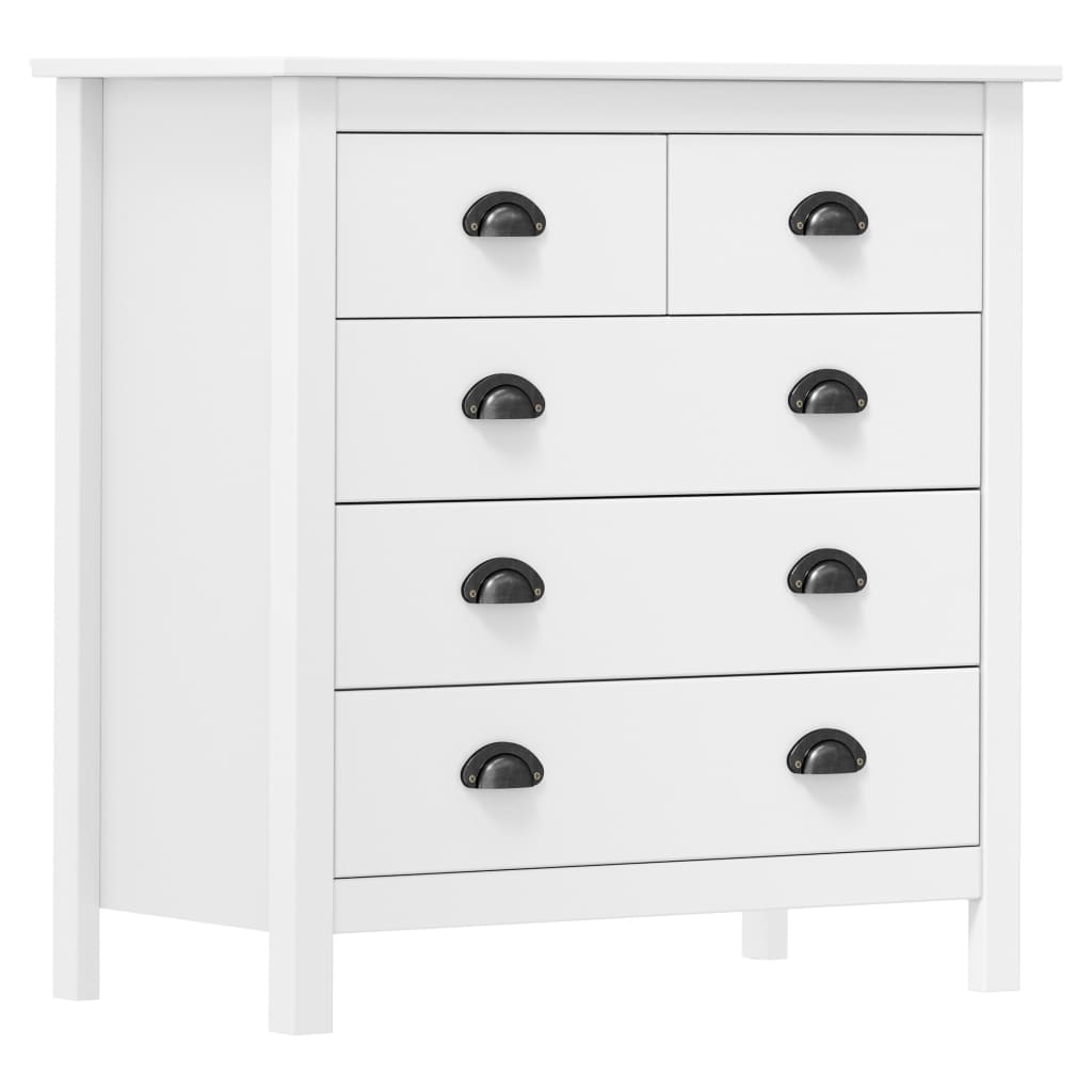 Buffet Hill Blanc 79x40x80 cm Bois de pin solide - XIOS