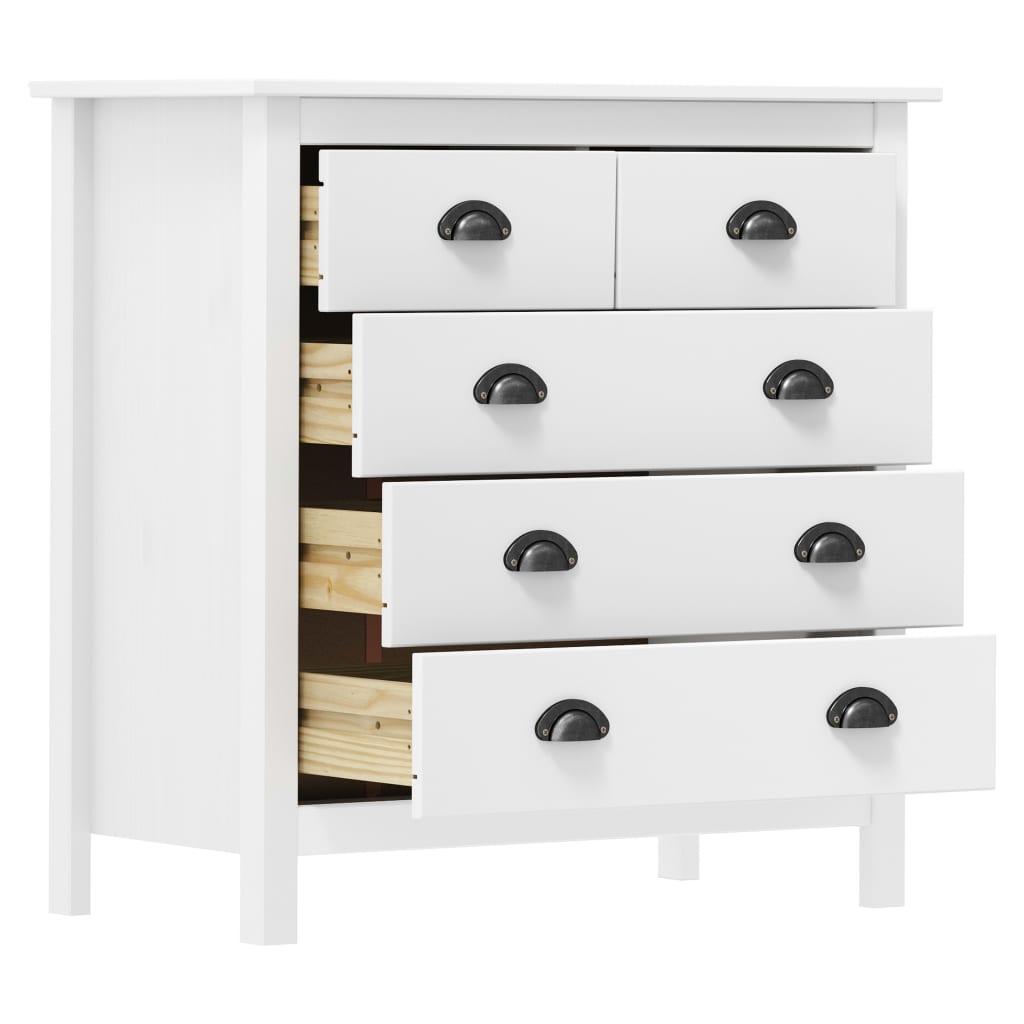 Buffet Hill Blanc 79x40x80 cm Bois de pin solide - XIOS