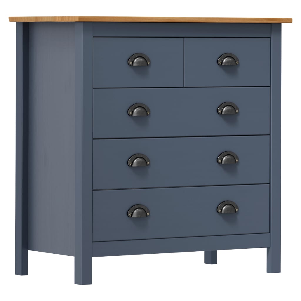 Buffet Hill Gris 79x40x80 cm Bois de pin solide - XIOS