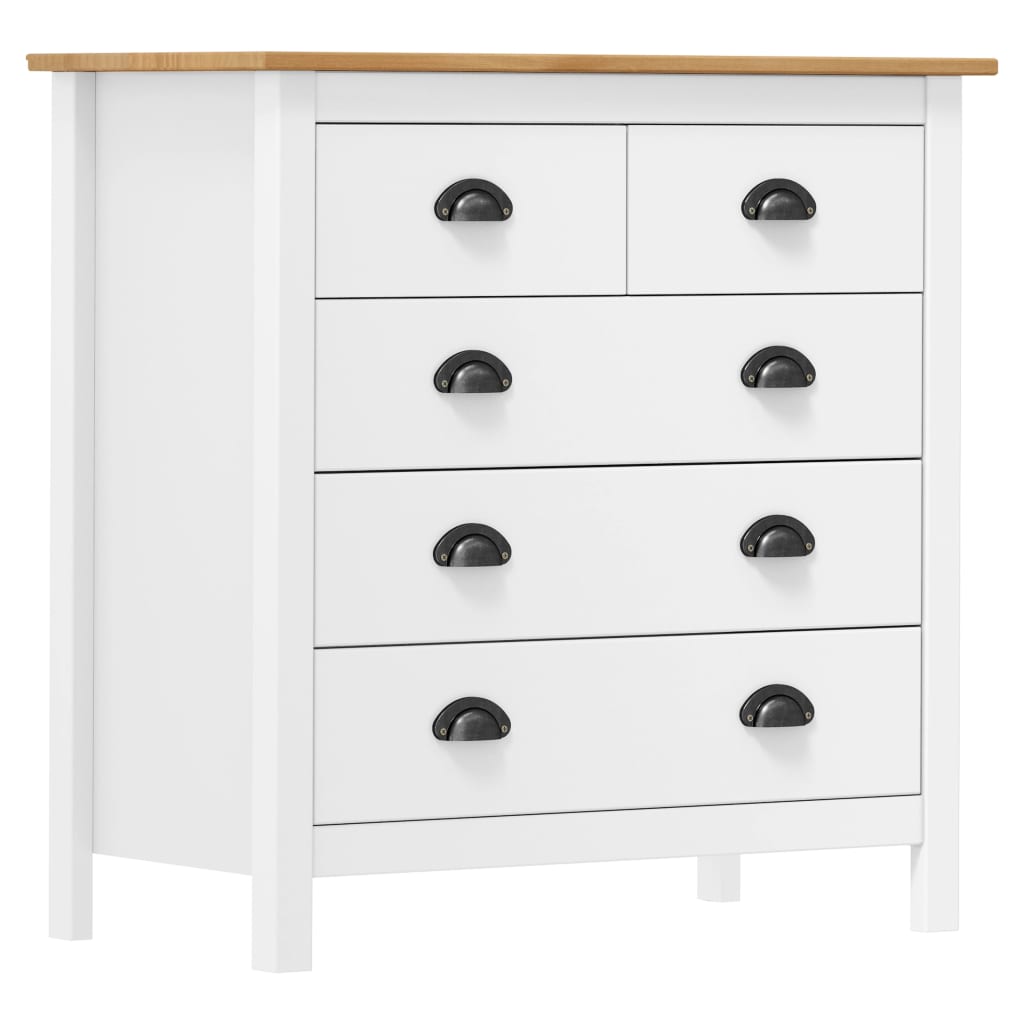 Buffet Hill Blanc 79x40x80 cm Bois de pin solide - XIOS