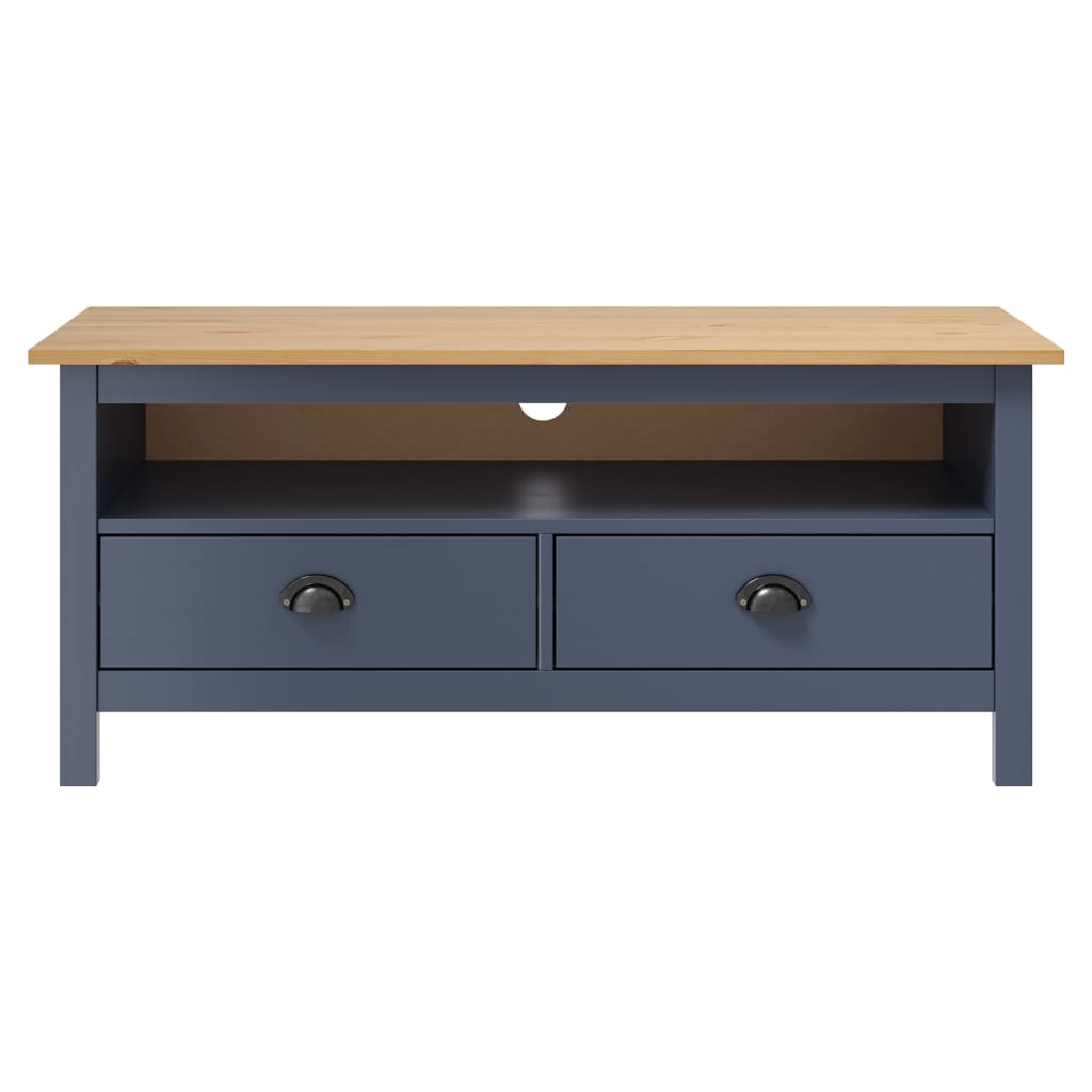 Meuble TV Hill Range Gris 110x40x47 cm Bois de pin solide - XIOS