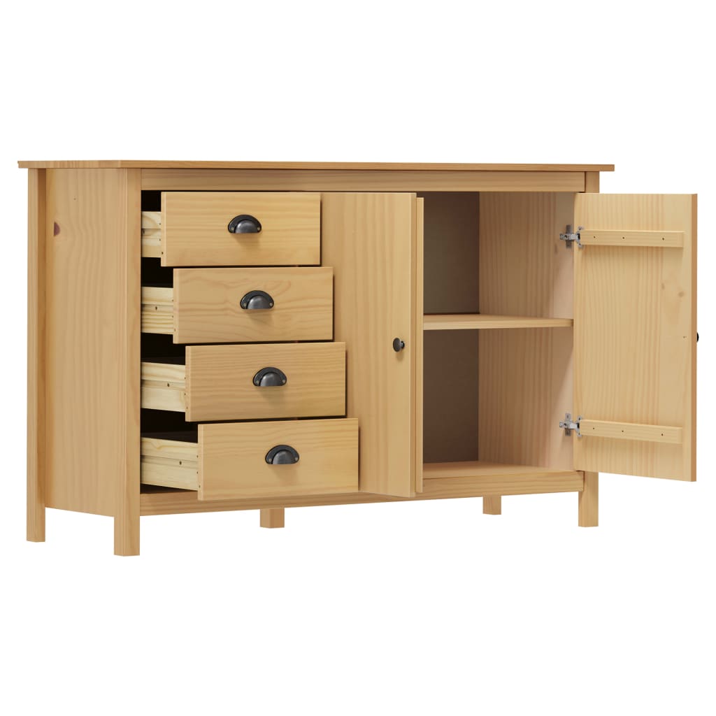 Buffet Hill Marron miel 130x40x80 cm Bois de pin solide - XIOS