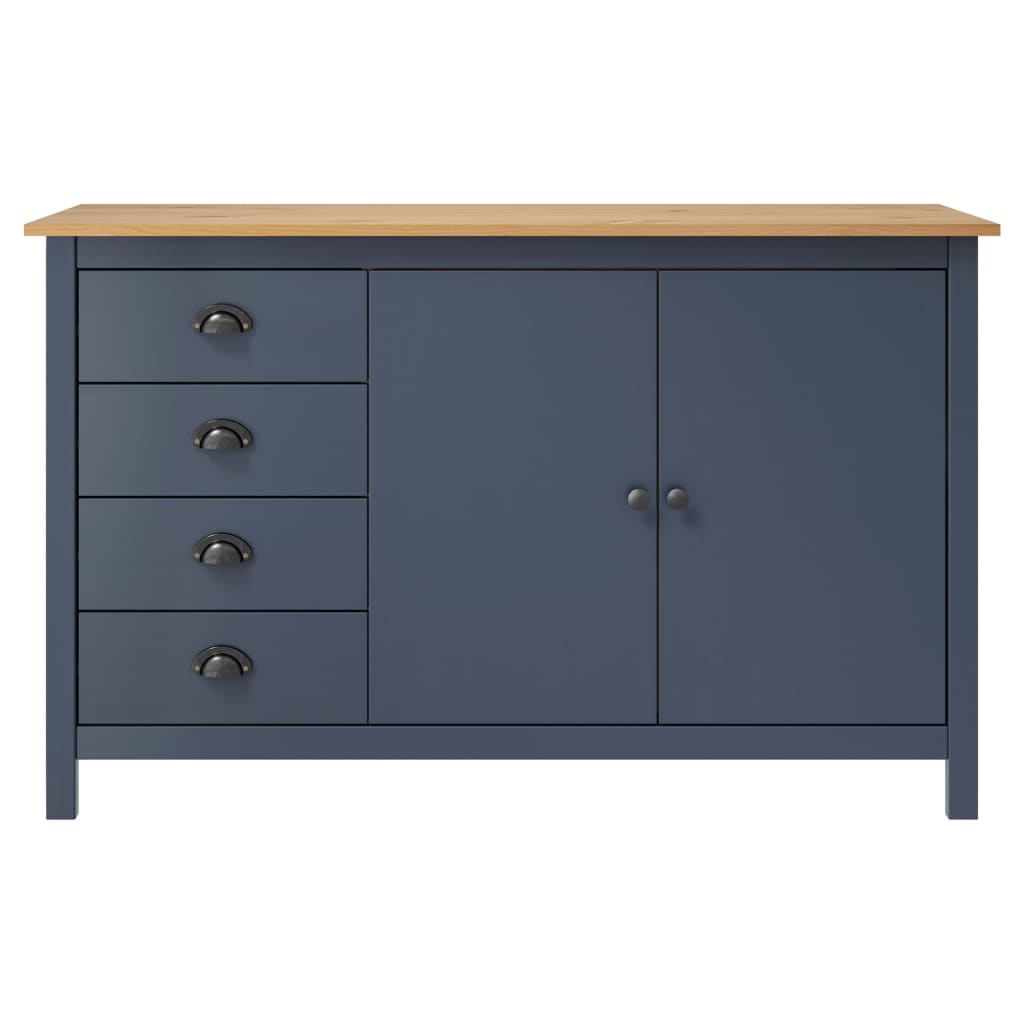 Buffet Hill Gris 130x40x80 cm Bois de pin solide - XIOS