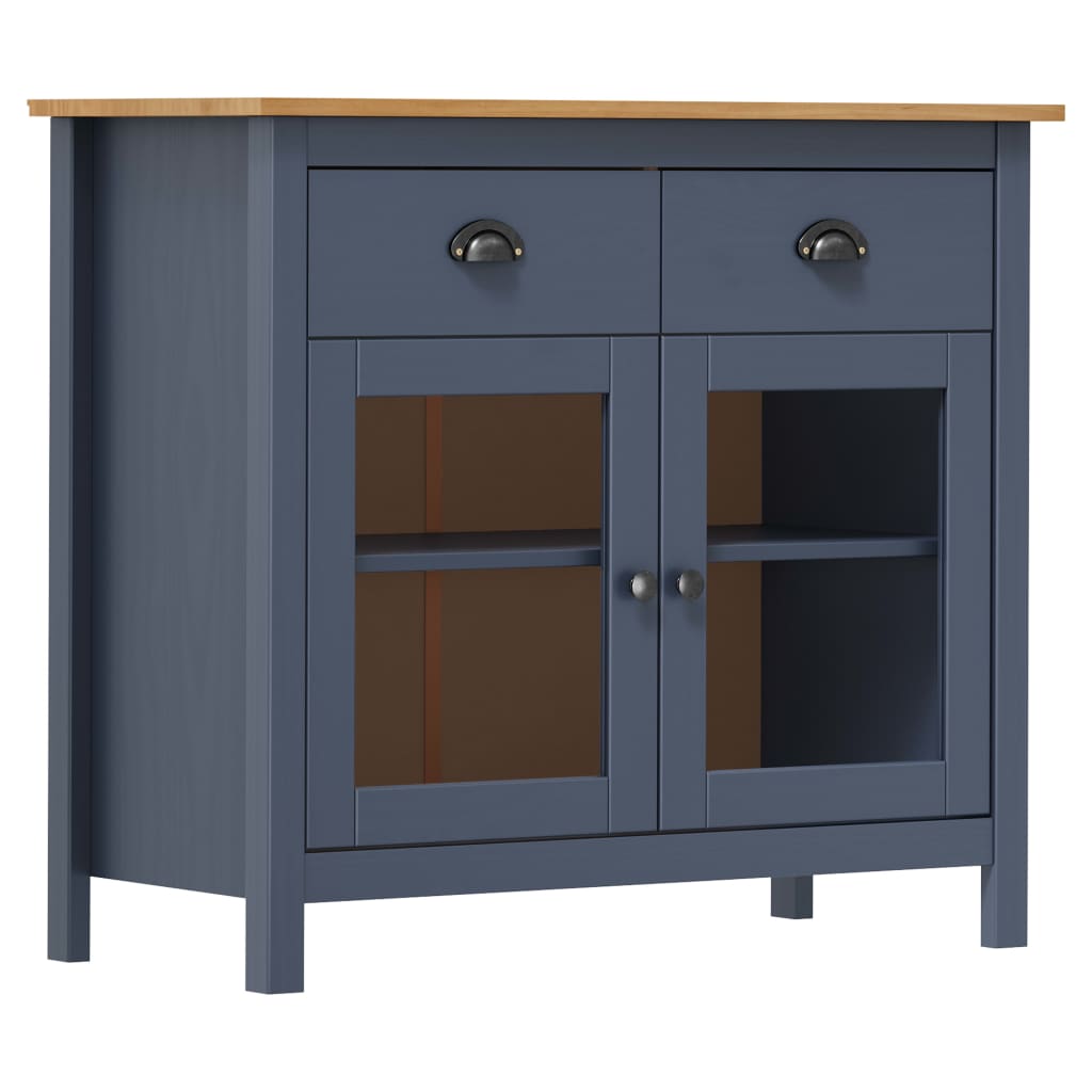 Buffet Hill Gris 90x40x80 cm Bois de pin solide - XIOS