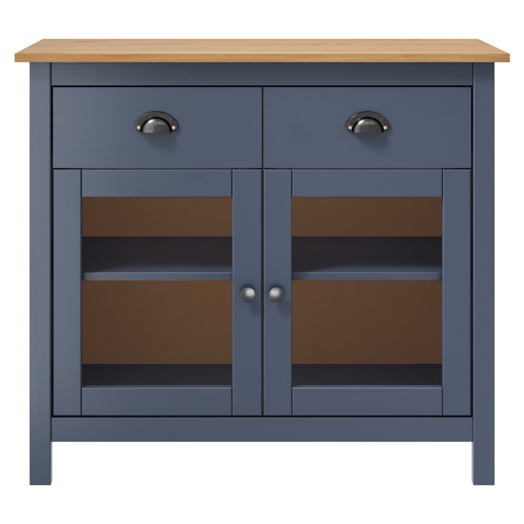 Buffet Hill Gris 90x40x80 cm Bois de pin solide - XIOS