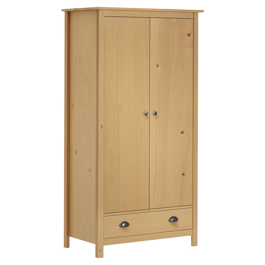Garde-robe à 2 portes Hill 89x50x170 cm Bois de pin solide - XIOS