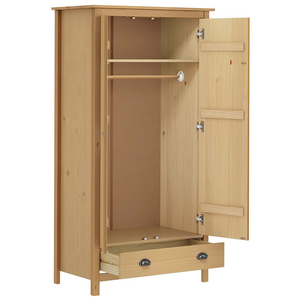 Garde-robe à 2 portes Hill 89x50x170 cm Bois de pin solide - XIOS