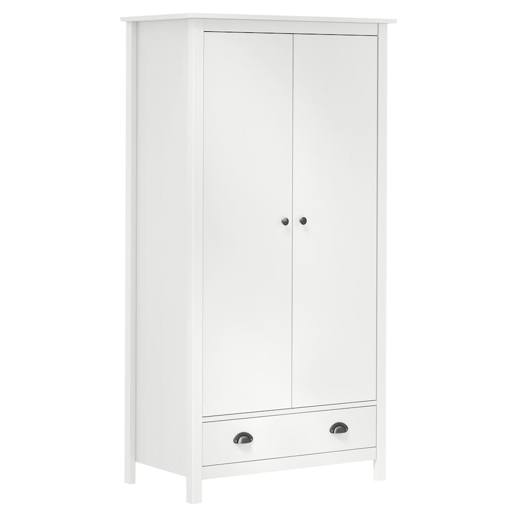 Garde-robe à 2 portes Hill Blanc 89x50x170cm Bois de pin solide