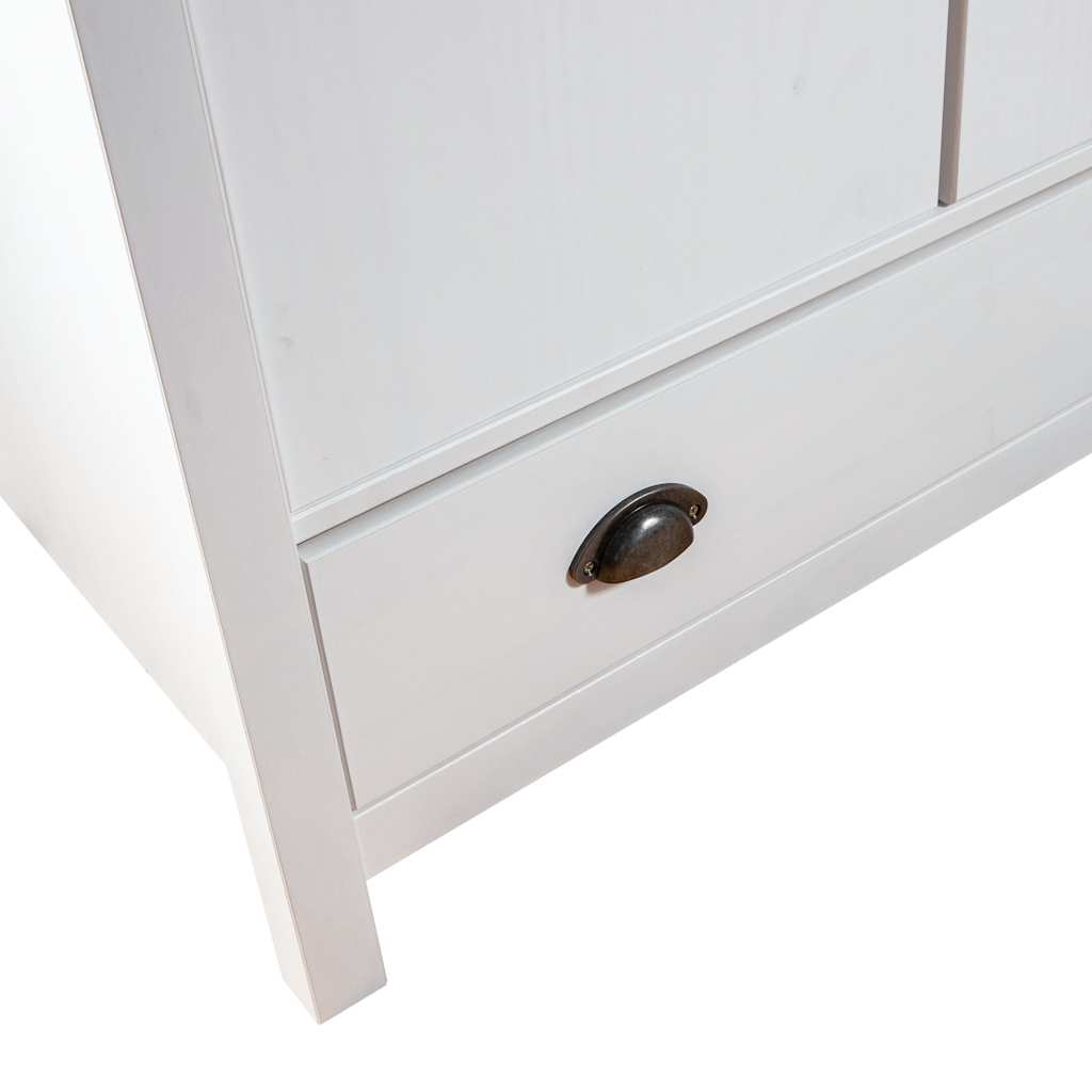 Garde-robe à 2 portes Hill Blanc 89x50x170cm Bois de pin solide - XIOS