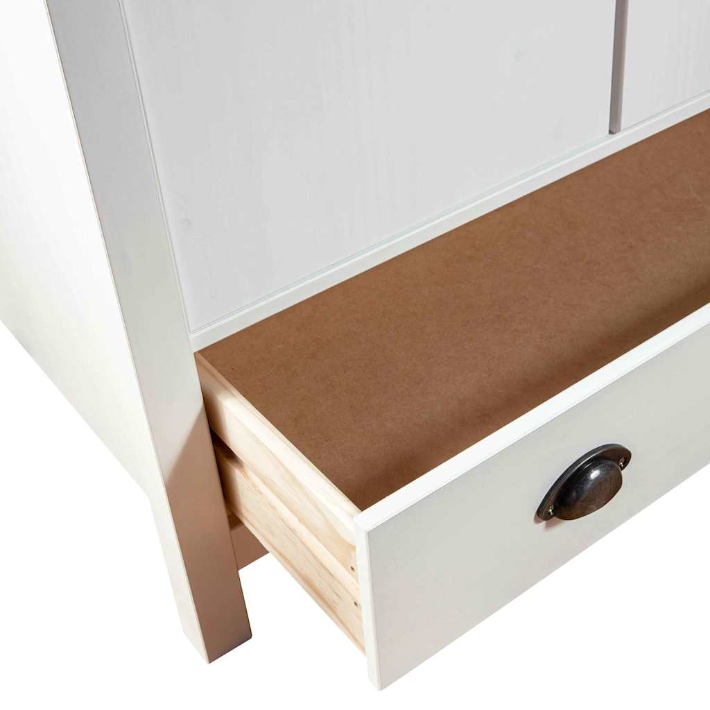 Garde-robe à 2 portes Hill Blanc 89x50x170cm Bois de pin solide - XIOS