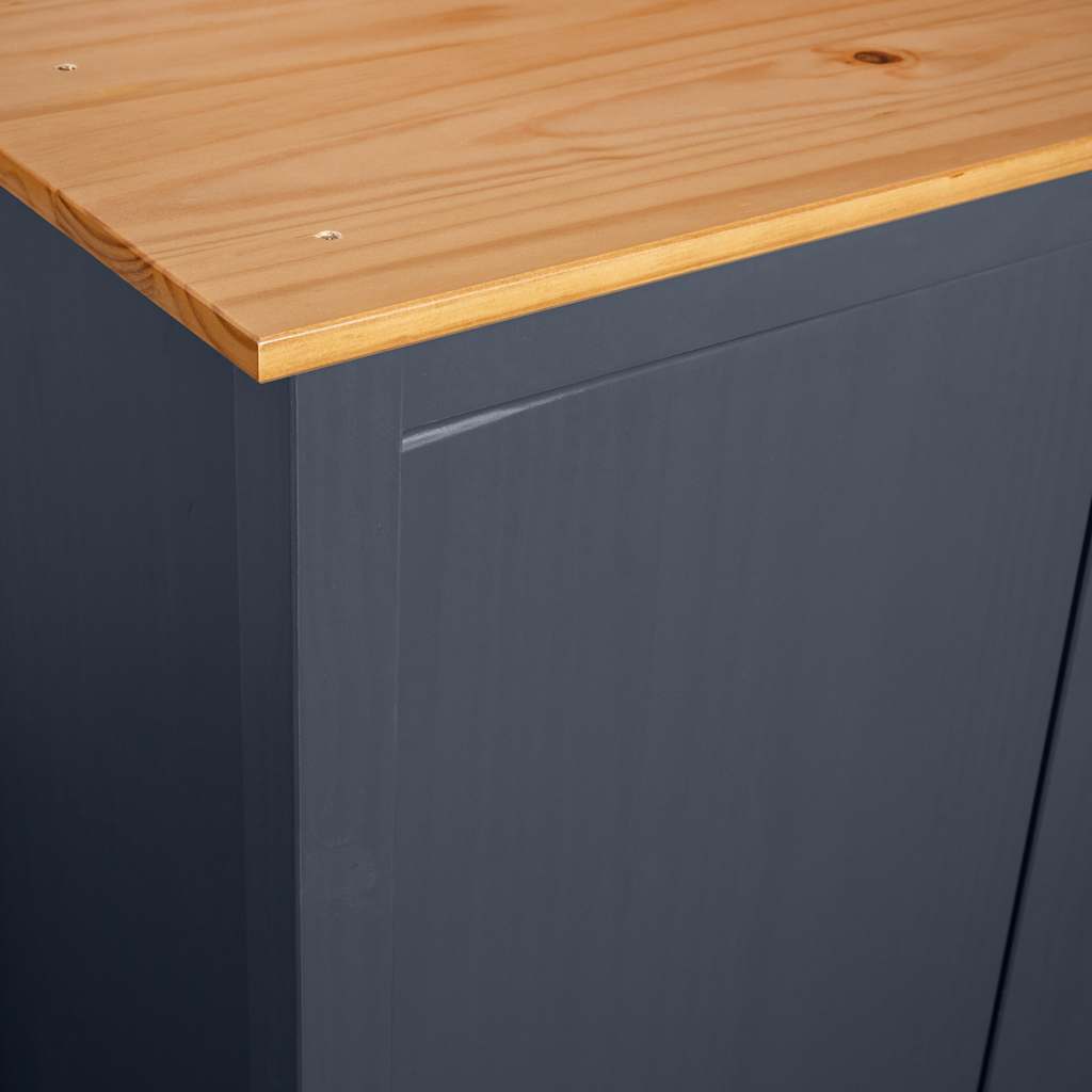 Garde-robe à 2 portes Hill Gris 89x50x170cm Bois de pin solide - XIOS