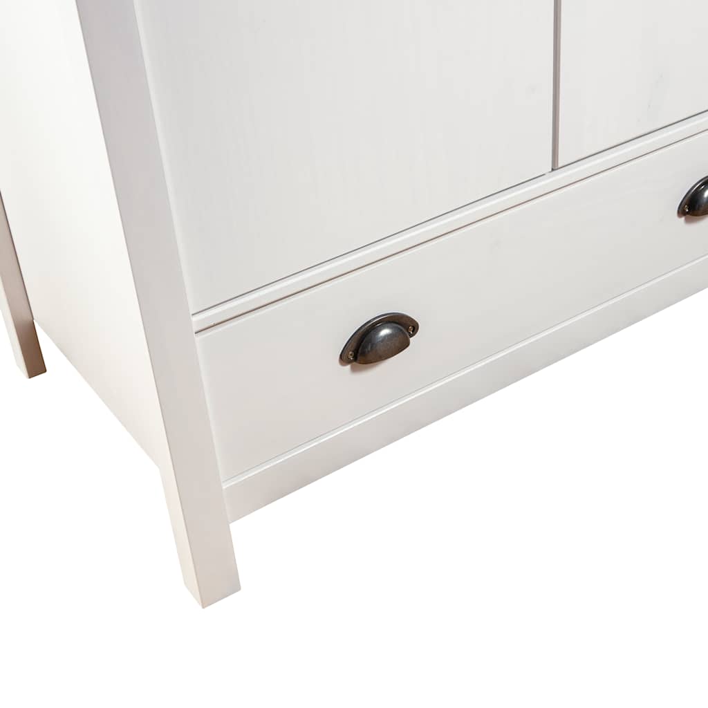 Garde-robe à 2 portes Hill Blanc 89x50x170cm Bois de pin solide - XIOS