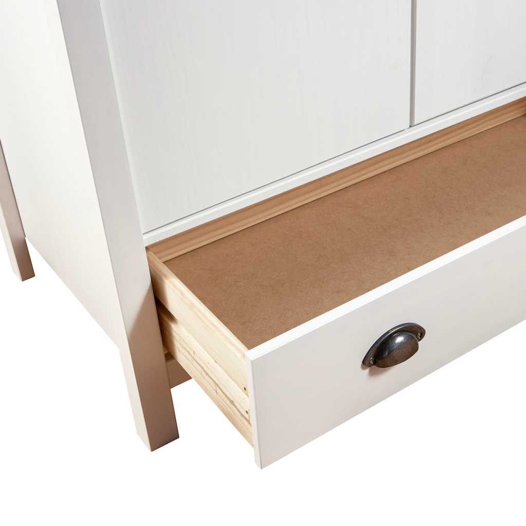 Garde-robe à 3 portes Hill Blanc 127x50x170 cm Bois pin solide - XIOS