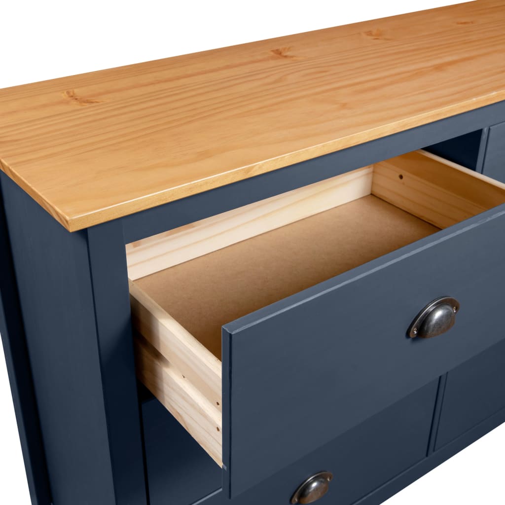 Buffet Hill Gris 125x40x80 cm Bois de pin solide - XIOS
