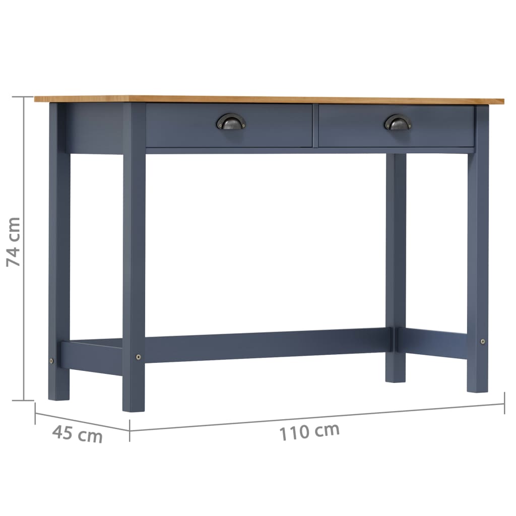 Table console Hill Range avec 2 tiroirs Gris 110x45x74 cm Pin - XIOS