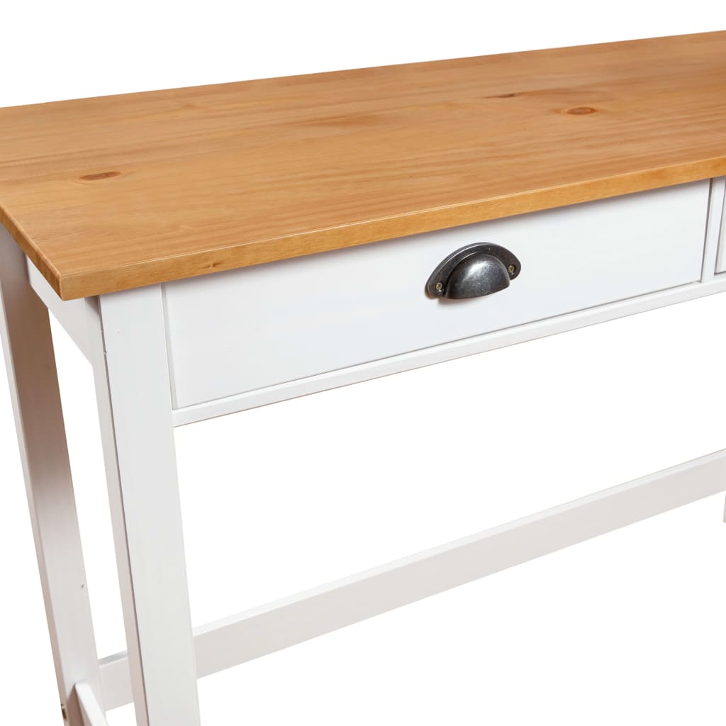 Table console Hill avec 2 tiroirs 110x45x74 cm Pin solide - XIOS