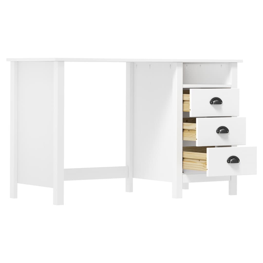 Bureau Hill avec 3 tiroirs 120x50x74 cm Bois pin massif - XIOS