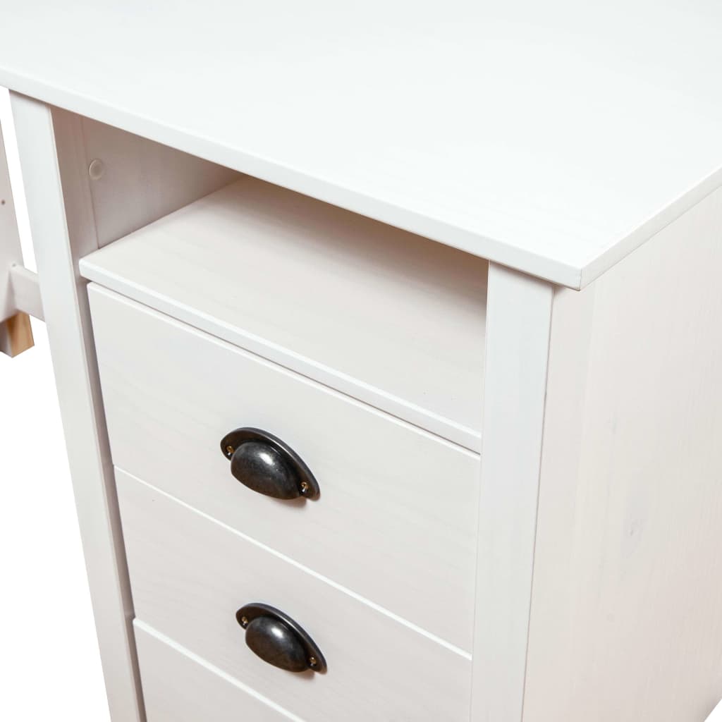 Bureau Hill Blanc 150x50x74 cm Bois de pin solide - XIOS