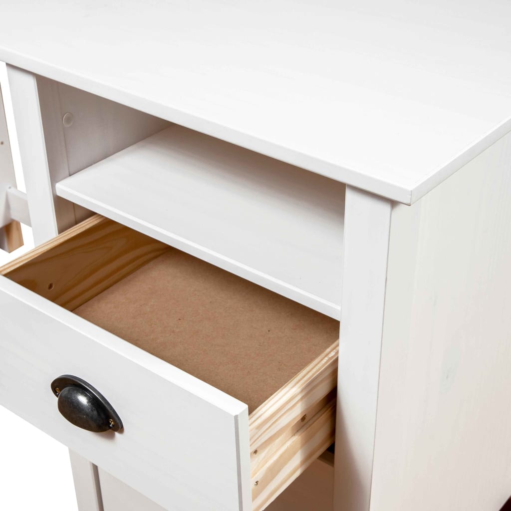 Bureau Hill Blanc 150x50x74 cm Bois de pin solide - XIOS