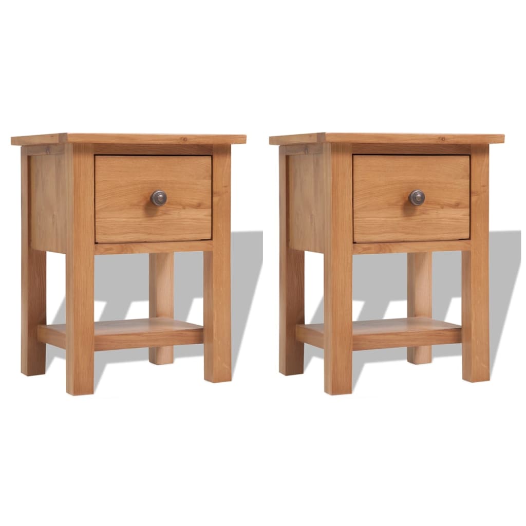 Tables de chevet 2 pcs 36x30x47 cm bois de chêne massif - XIOS