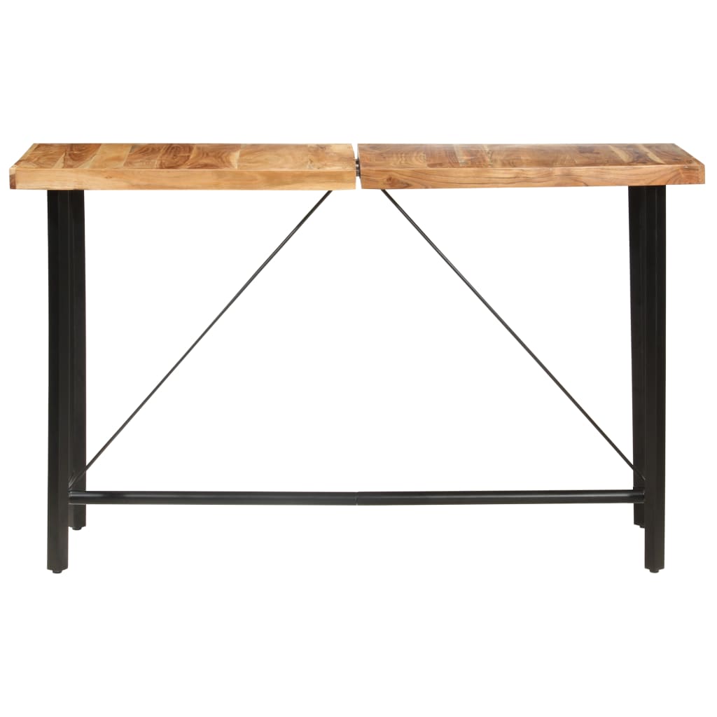 Ensemble de bar 9 pcs Bois d'acacia solide et cuir véritable - XIOS