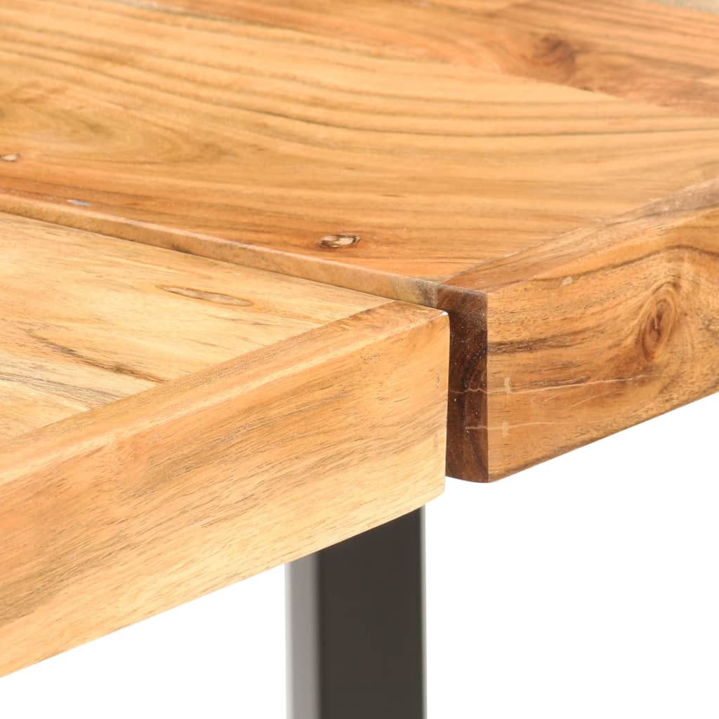 Ensemble de bar 9 pcs Bois d'acacia solide et cuir véritable - XIOS