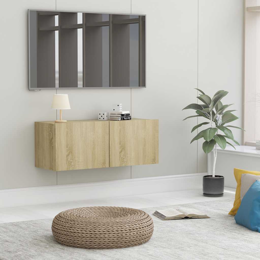 Meuble TV Chêne sonoma 80x30x30 cm Bois d’ingénierie - XIOS