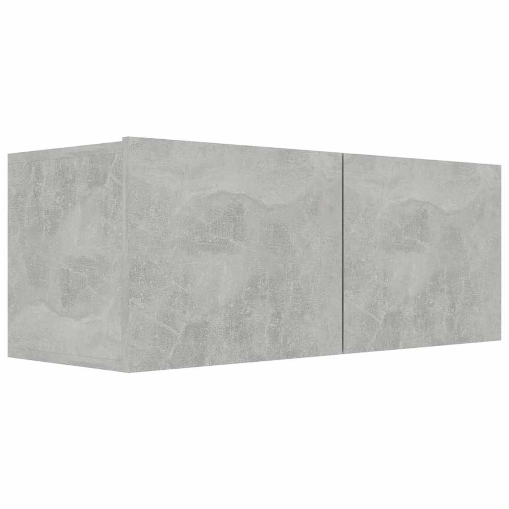 Meuble TV Gris béton 80x30x30 cm Bois d’ingénierie - XIOS