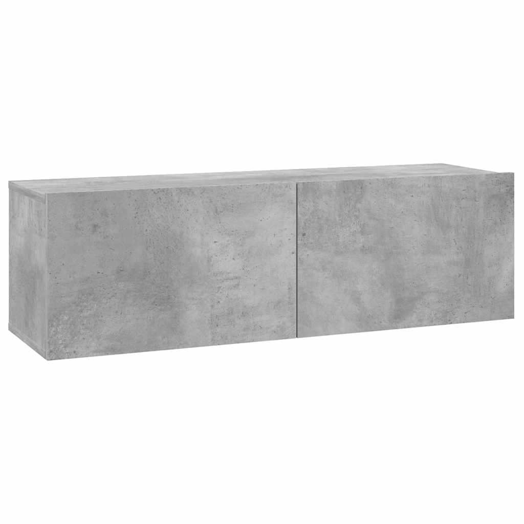 Meuble TV Gris béton 100x30x30 cm Bois d’ingénierie - XIOS
