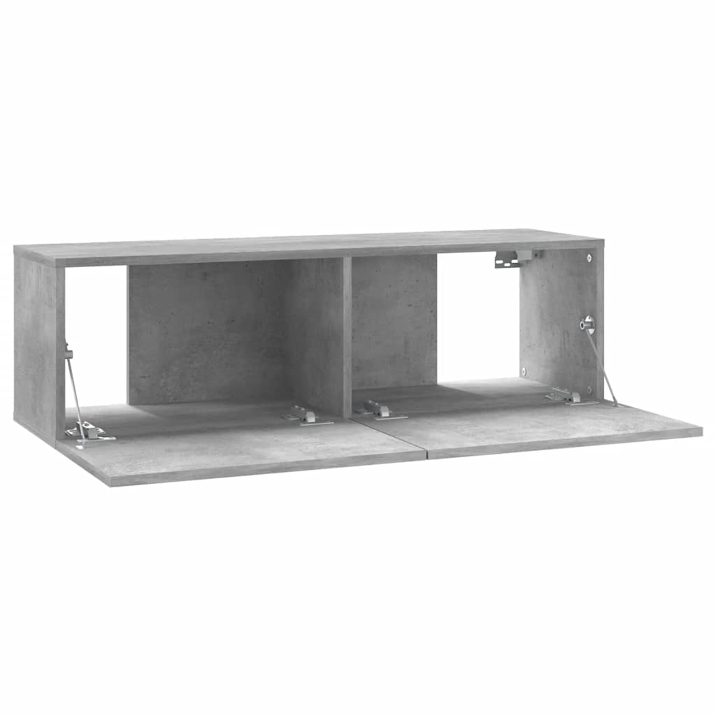 Meuble TV Gris béton 100x30x30 cm Bois d’ingénierie - XIOS
