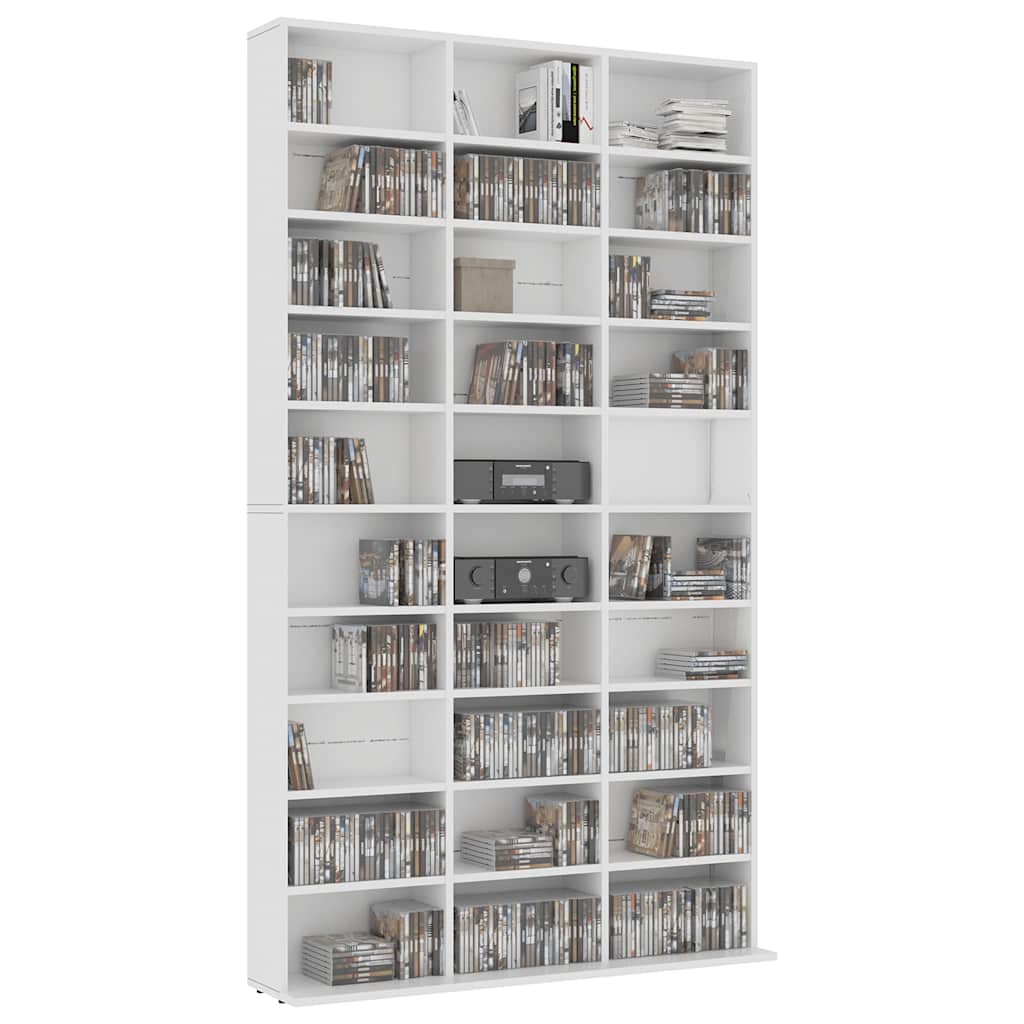 Armoire à CD Blanc 102x23x177,5 cm Bois d'ingénierie - XIOS