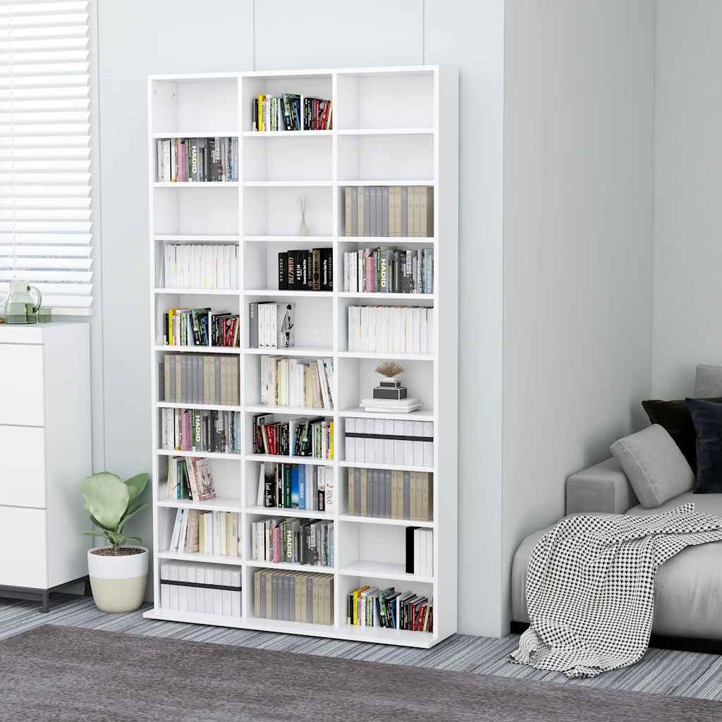 Armoire à CD Blanc 102x23x177,5 cm Bois d'ingénierie - XIOS