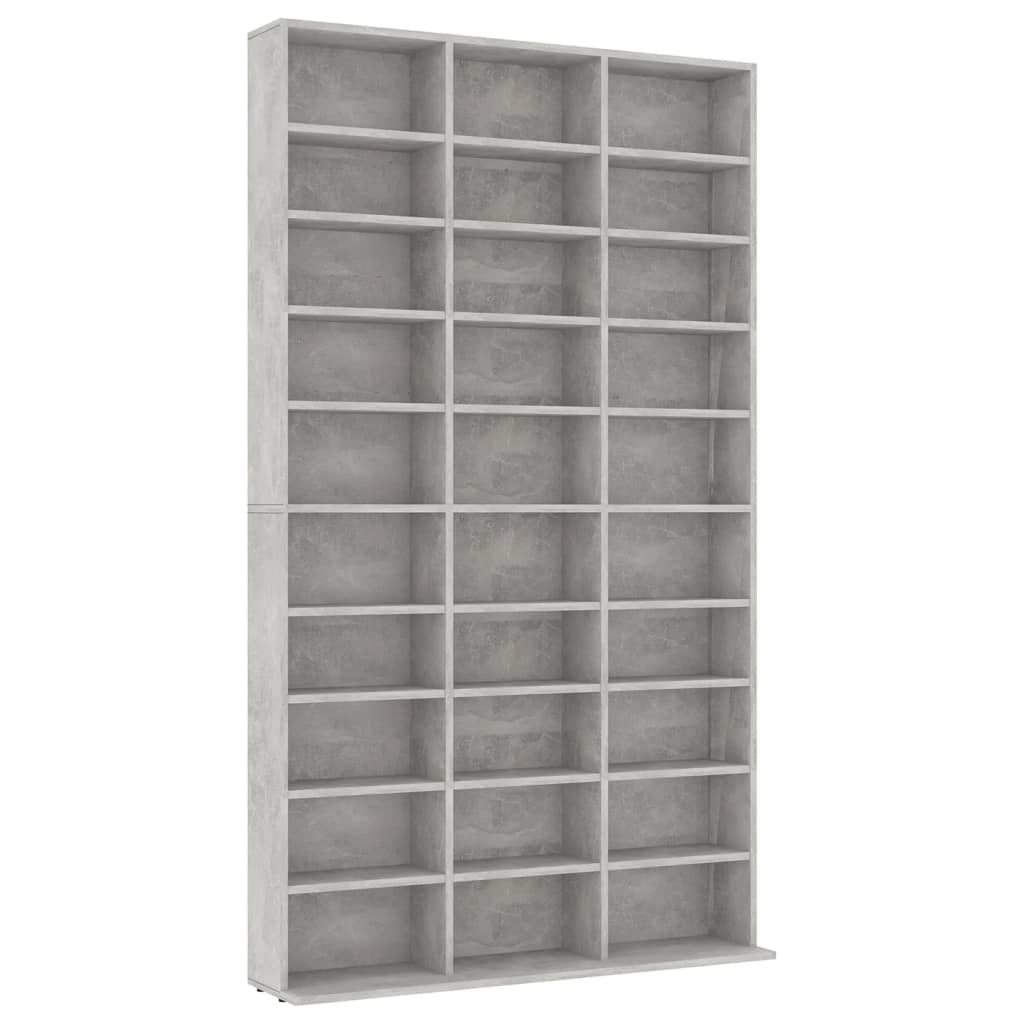Armoire à CD Gris béton 102x16x177,5 cm Bois d'ingénierie - XIOS