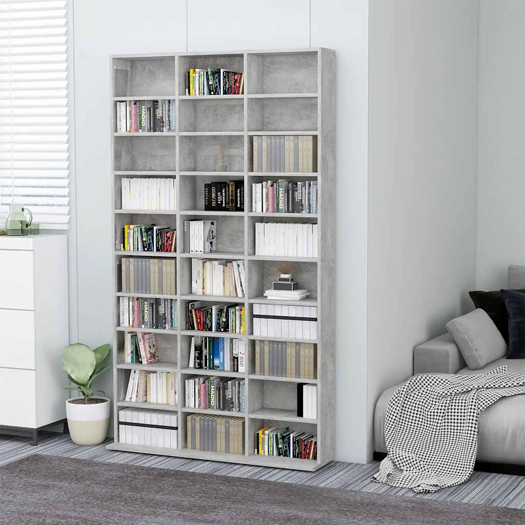 Armoire à CD Gris béton 102x16x177,5 cm Bois d'ingénierie - XIOS