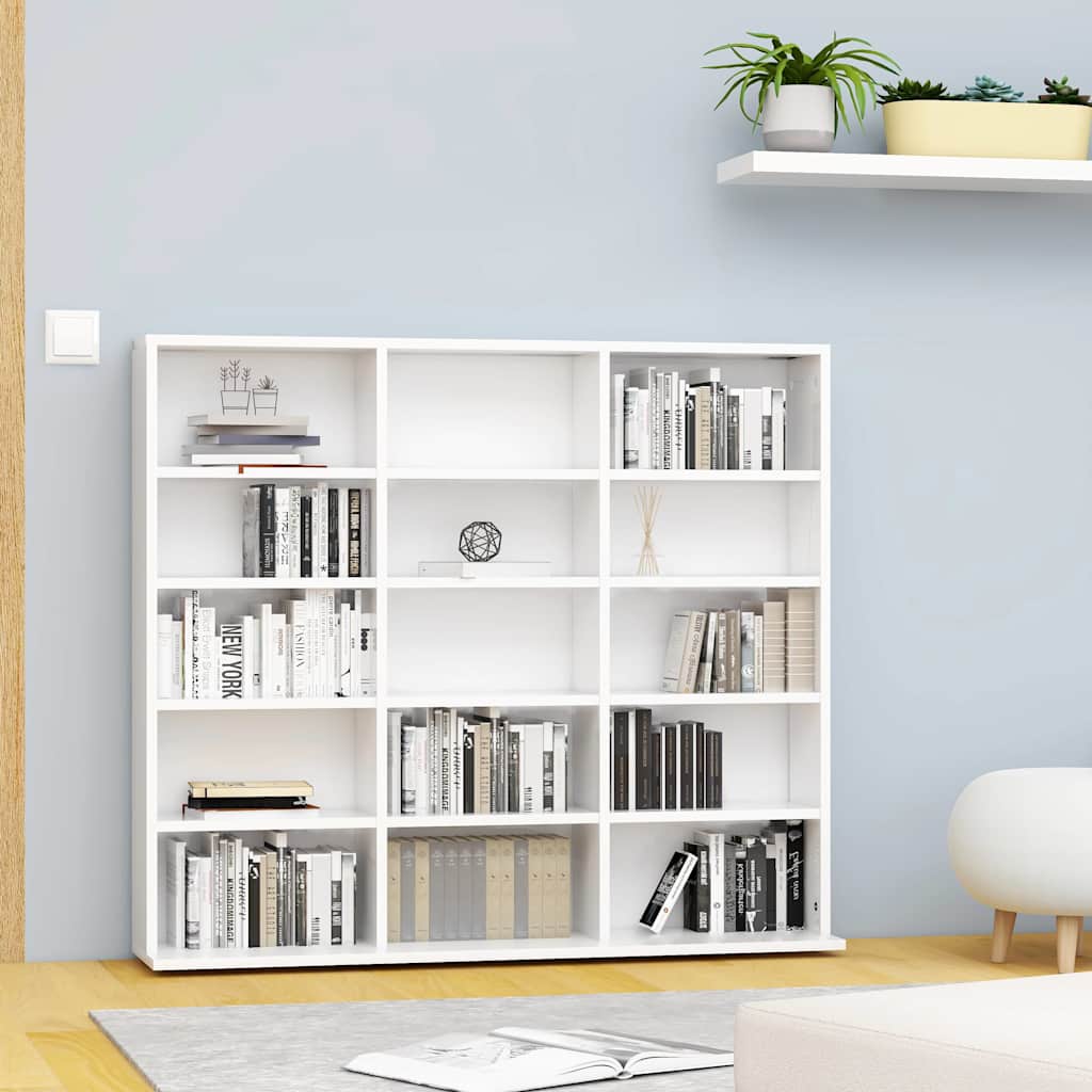 Armoire à CD Blanc 100x23x89,5 cm Bois d’ingénierie - XIOS