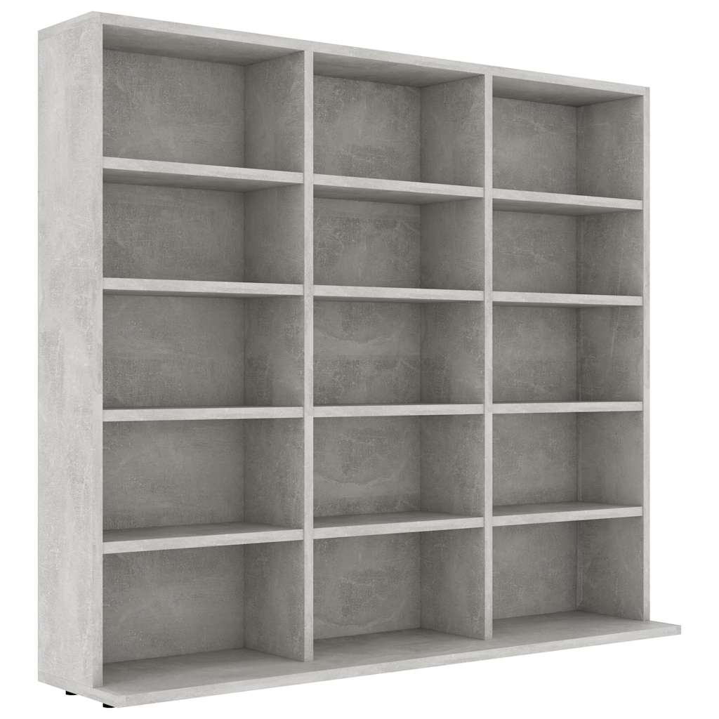 Armoire à CD Gris béton 100x23x89,5 cm Bois d’ingénierie - XIOS