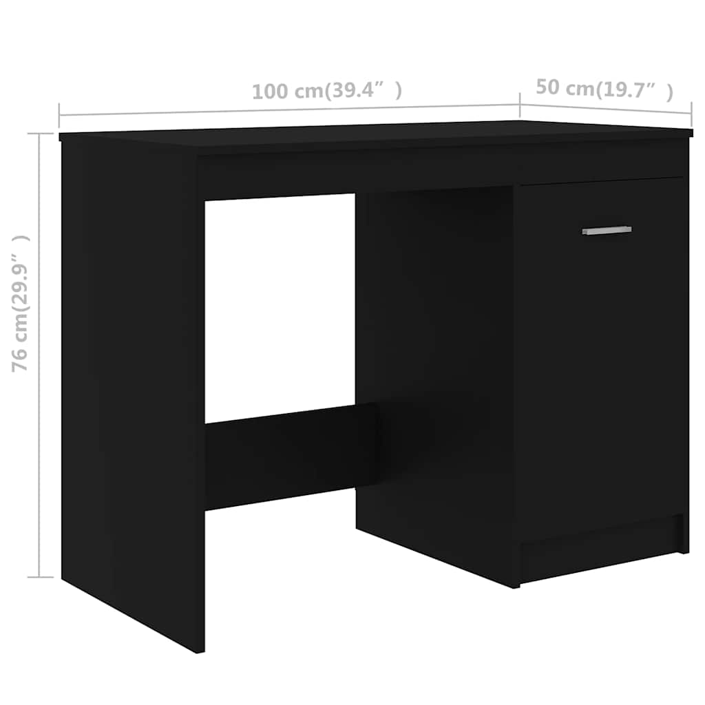 Bureau Noir 100x50x76 cm Bois d’ingénierie - XIOS